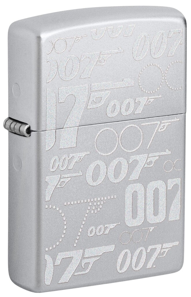 Zippo 48735 Windproof Textured James Bond 007 Gun Logo Lighter, New In Box