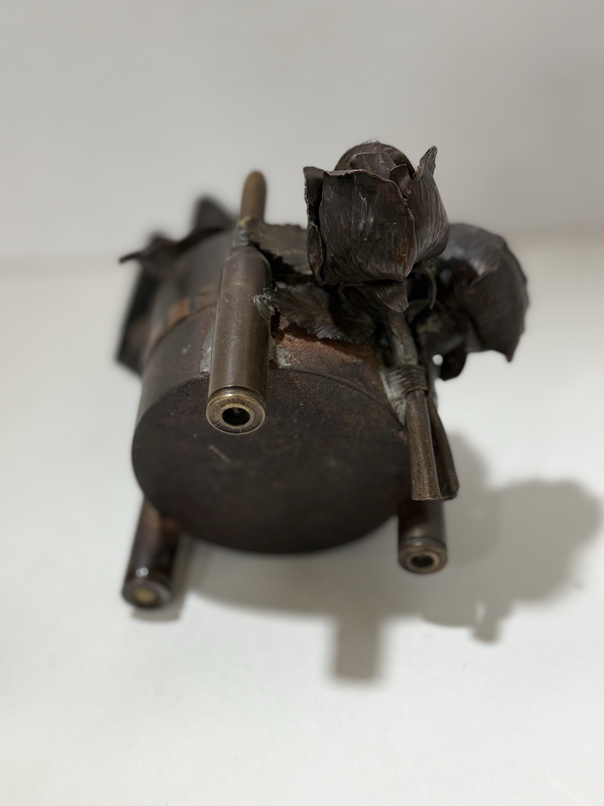 Military War Trench Art Artillery Ashtray Cigarette Holder Matches Exceptional
