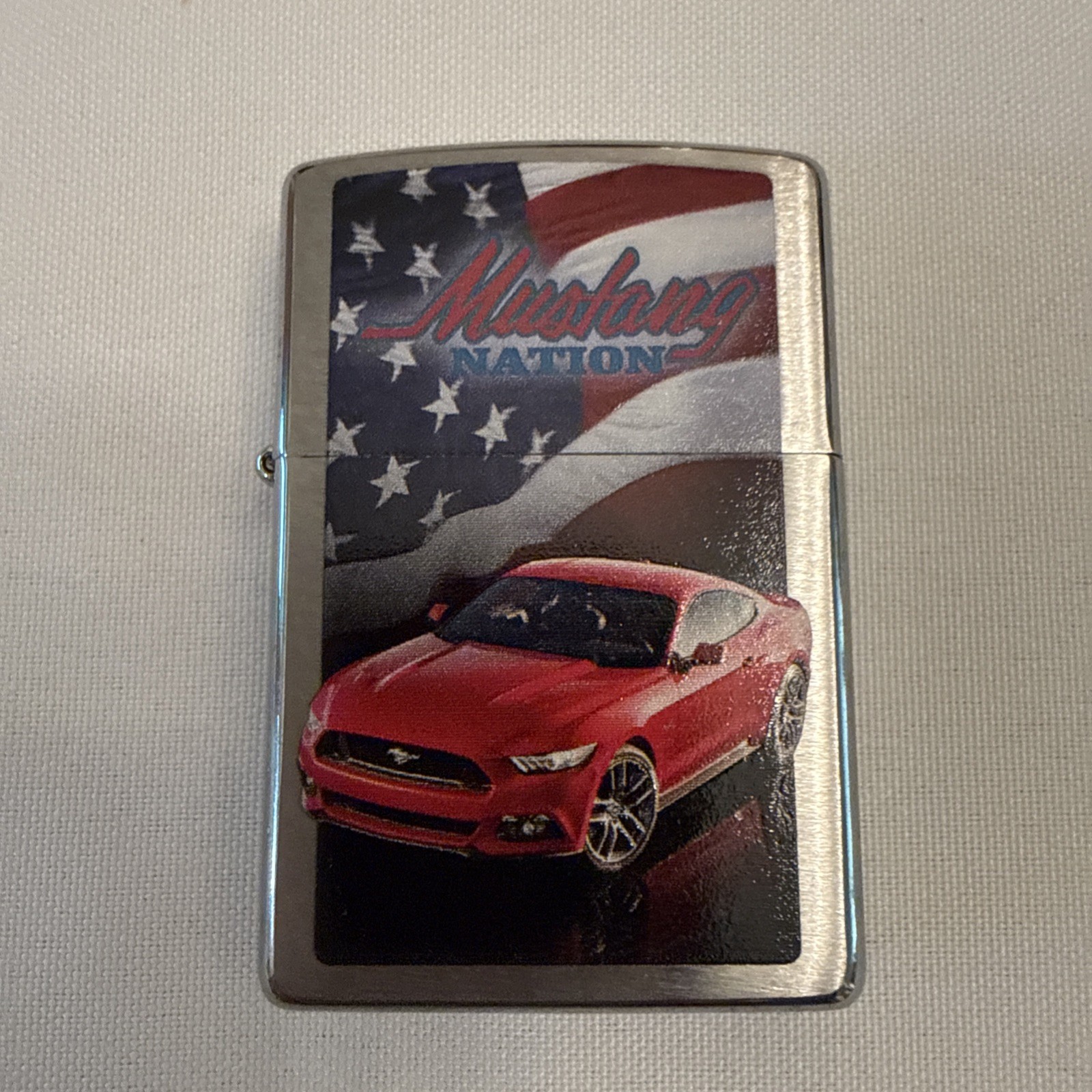 Vintage 2012 Mustang GT Chrome Zippo Lighter Bradford Exchange New