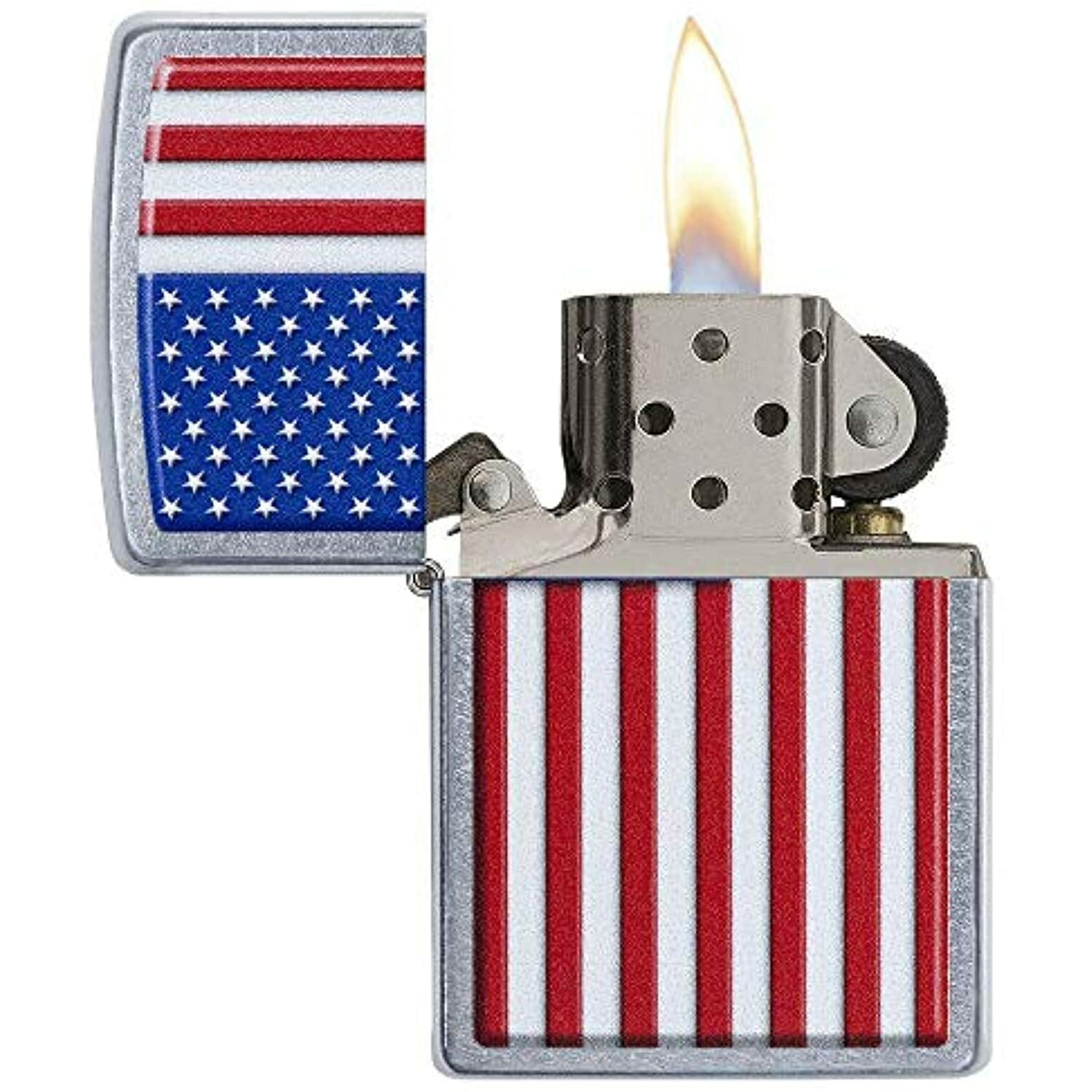 Zippo 29722 Patriotic Street Chrome Pocket Lighter, Multi, One Size