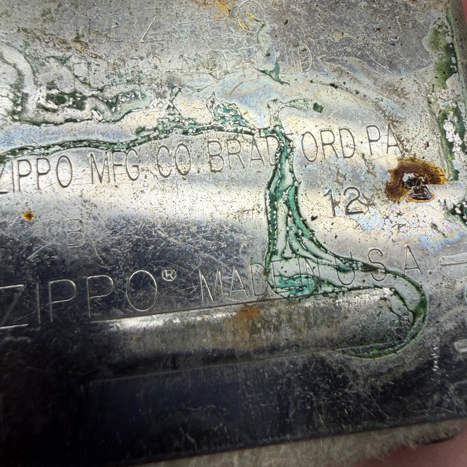 ZIPPO 2012 Cigarette Lighter American Flag Dog Tags B 12 – UNTESTED SOLD AS IS