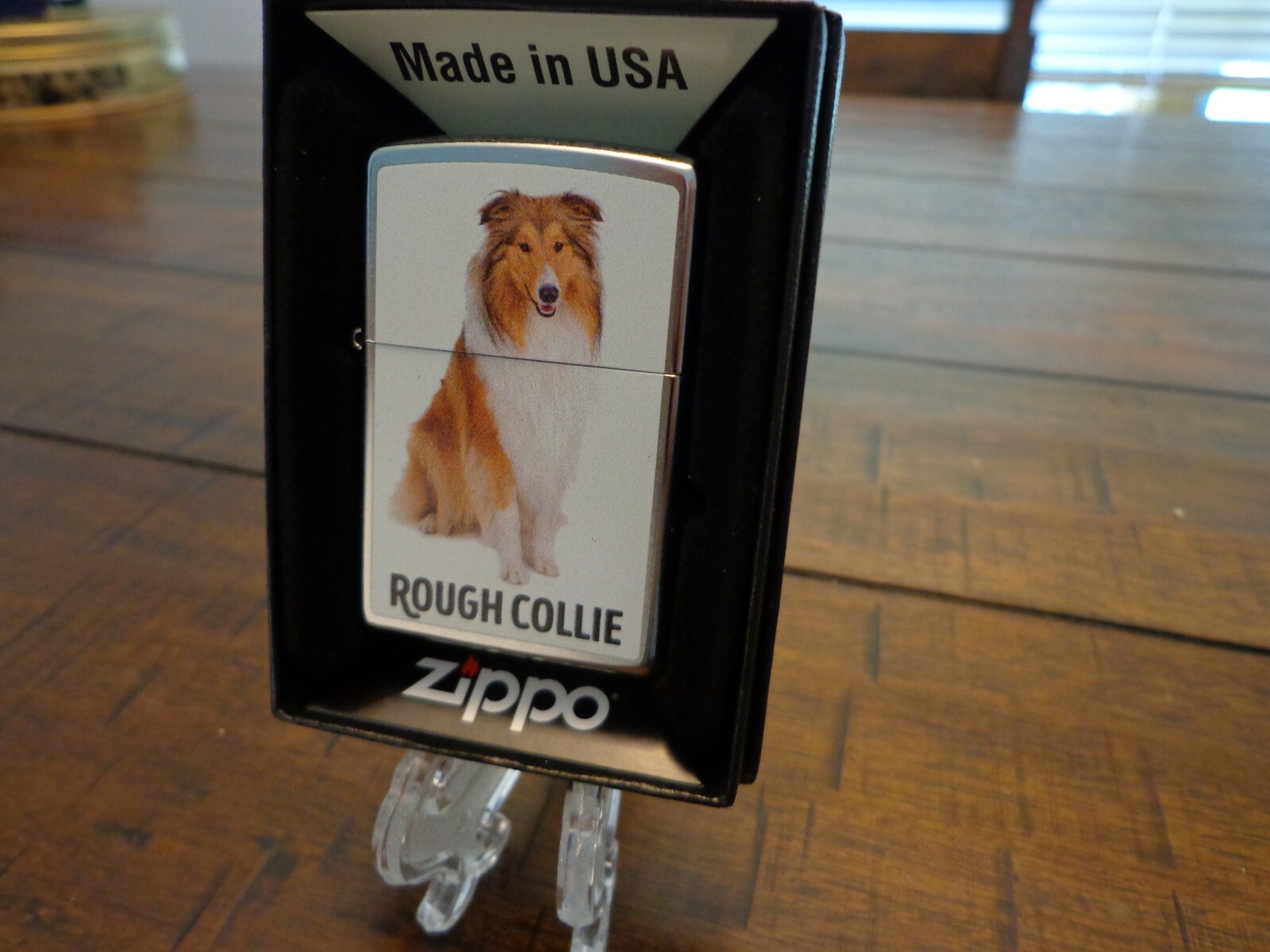 ROUGH COLLIE DOG ZIPPO LIGHTER MINT IN BOX