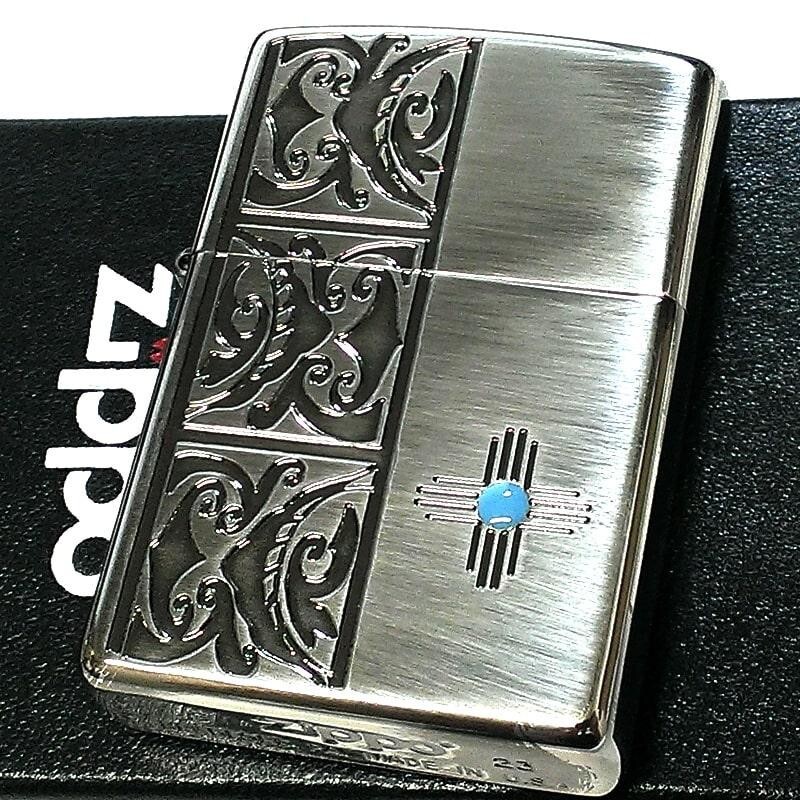 Zippo Native American Silver Etching 2 Sided Processing Epoxy Plating Lighter