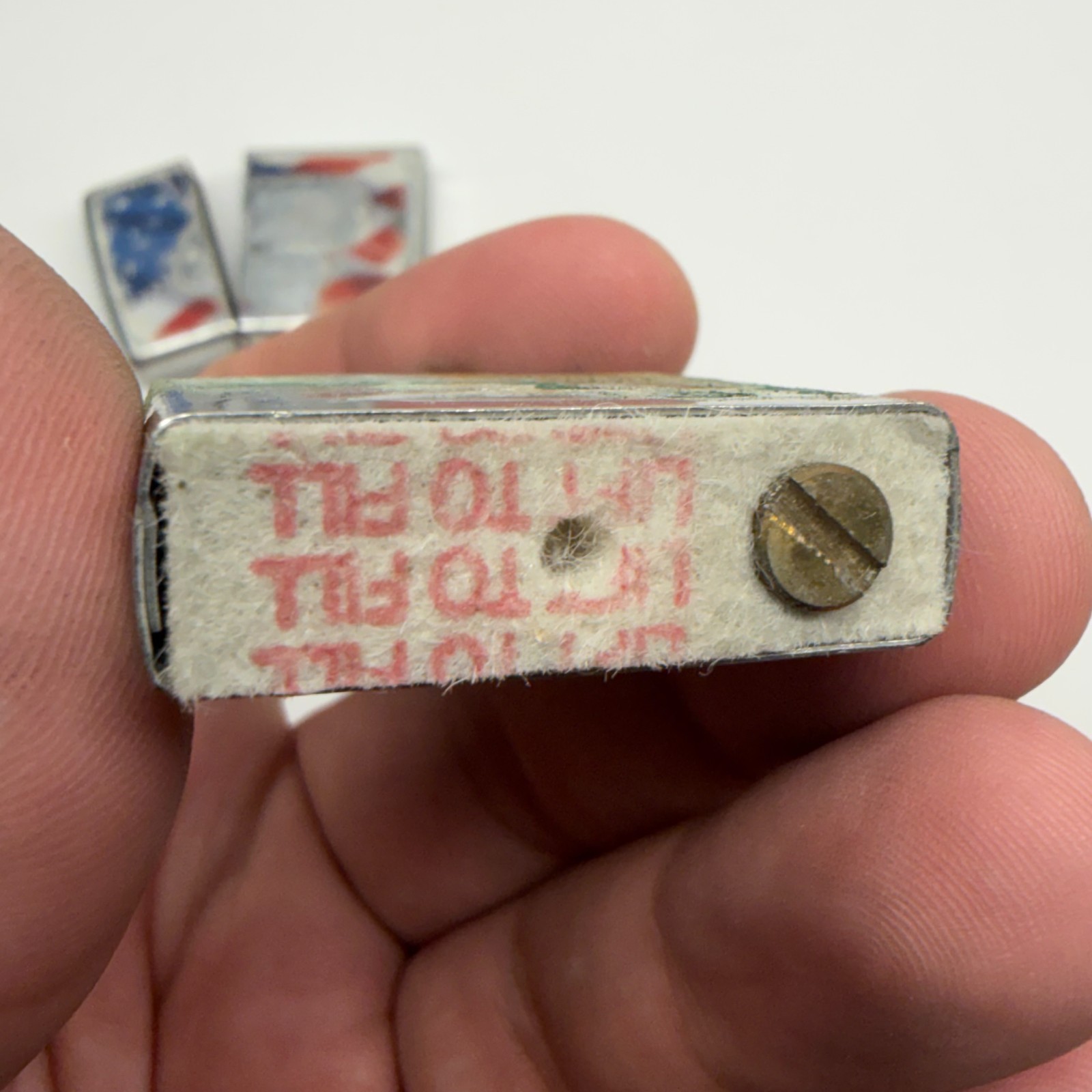 ZIPPO 2012 Cigarette Lighter American Flag Dog Tags B 12 – UNTESTED SOLD AS IS