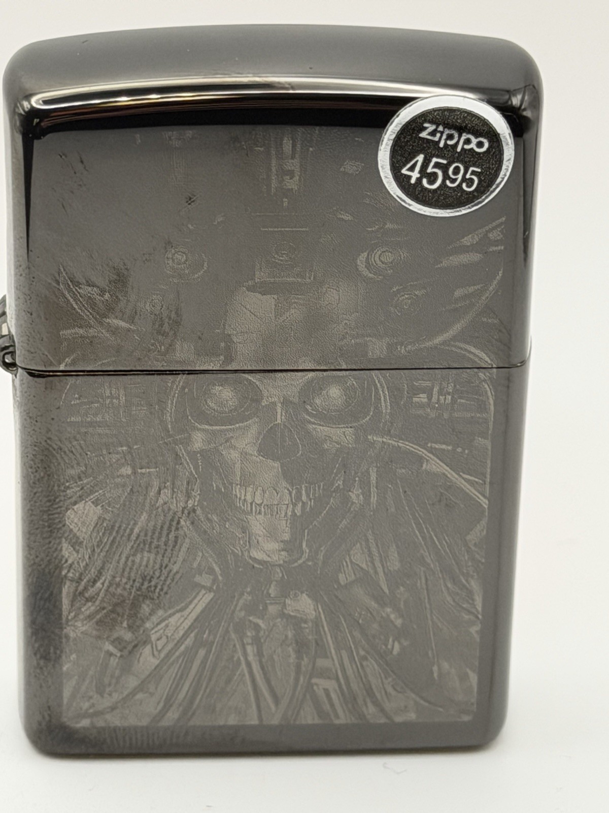 2023 Heavy Metal Skull Black Ice Zippo Lighter NEW 48894