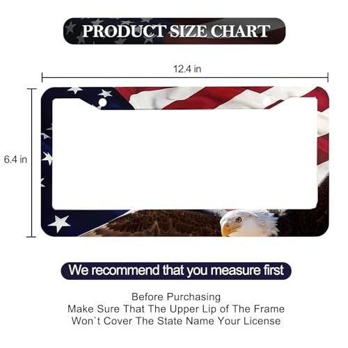 American Flag Eagle License Plate Frame Holder – 2 Pack American Flag Eagle B