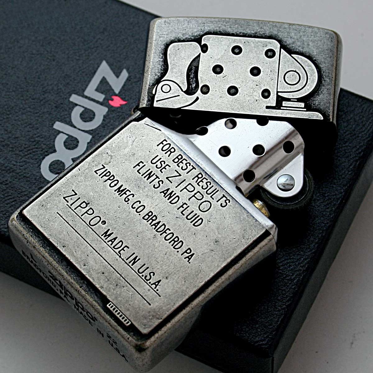 Zippo Lighter CASE ONLY Inside Unit Antique Style Classic Metal Present Gifts