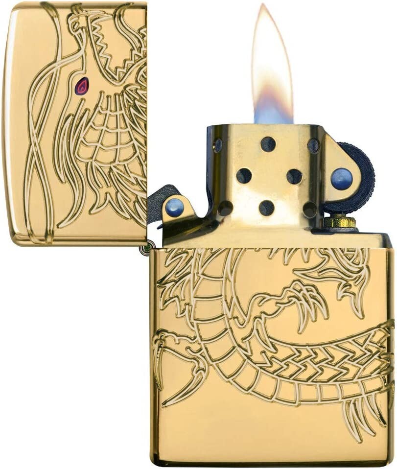 Zippo Armor Chinese Dragon High Polish Gold Plate – Zippo 29265