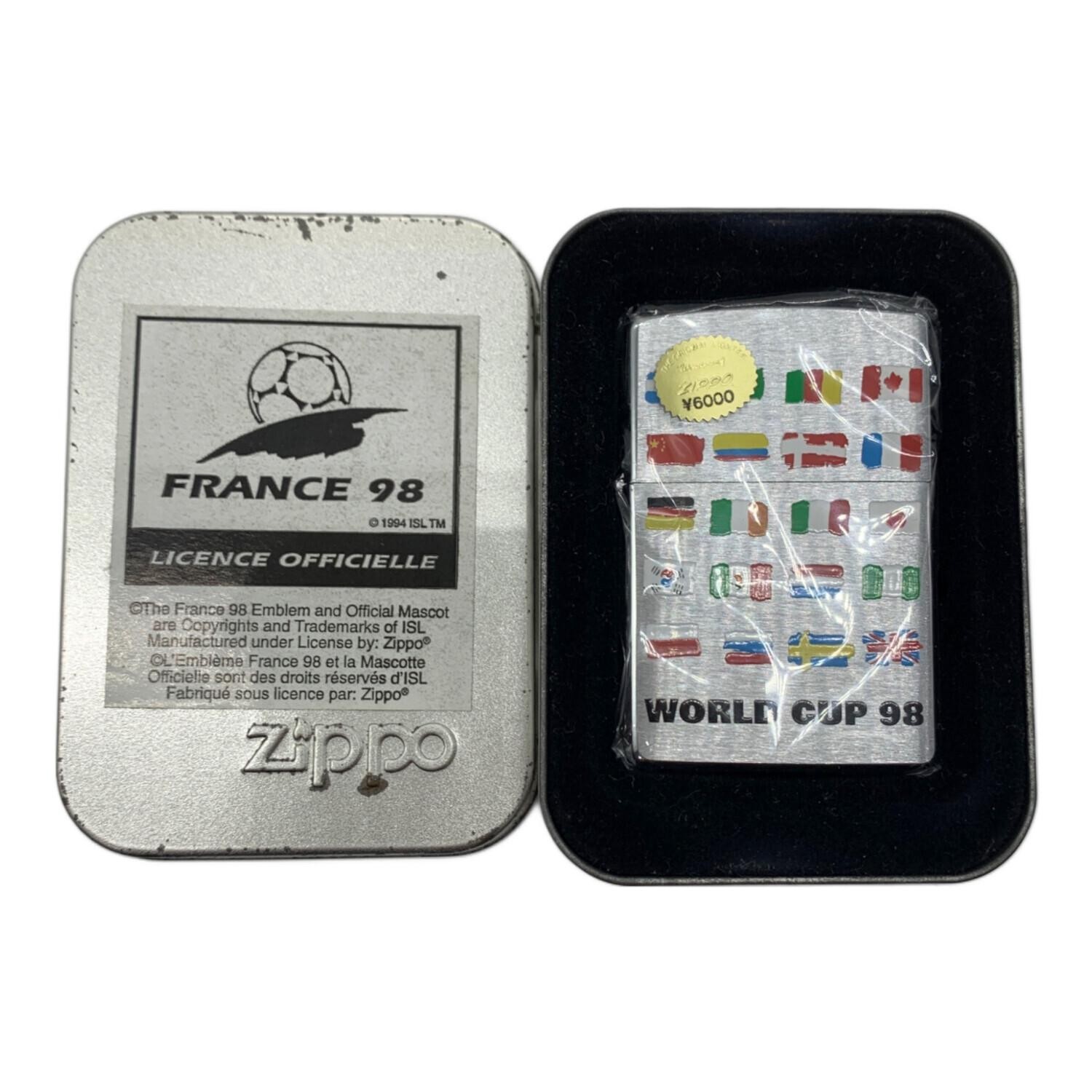 Vintage Zippo France 98 1998 FIFA World Cup Flags Design Oil Lighter
