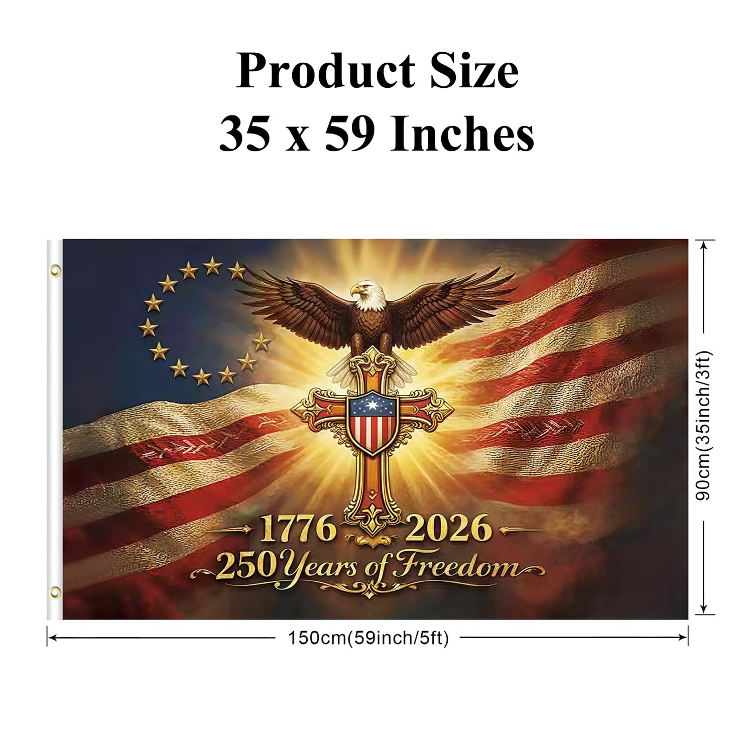 250 Anniversary USA Flag Patriotic 250th Anniversary Flag 3×5 Ft Double Sided…