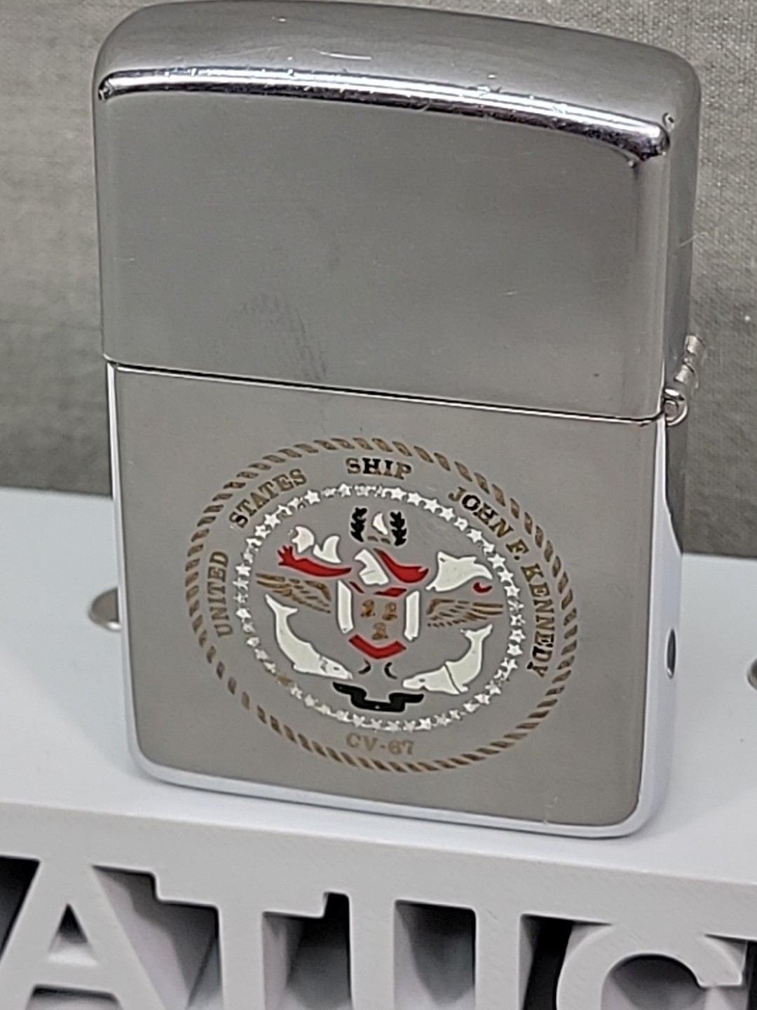 Vintage E / IV 1988 USS John F Kennedy CV-67 Double Sided Graphic Zippo Lighter