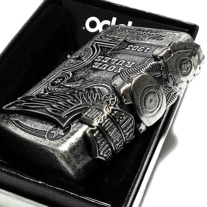 Zippo Harley Davidson HDP-28 Eagle 3 Sides Metal Silver Lighter Japan Limited