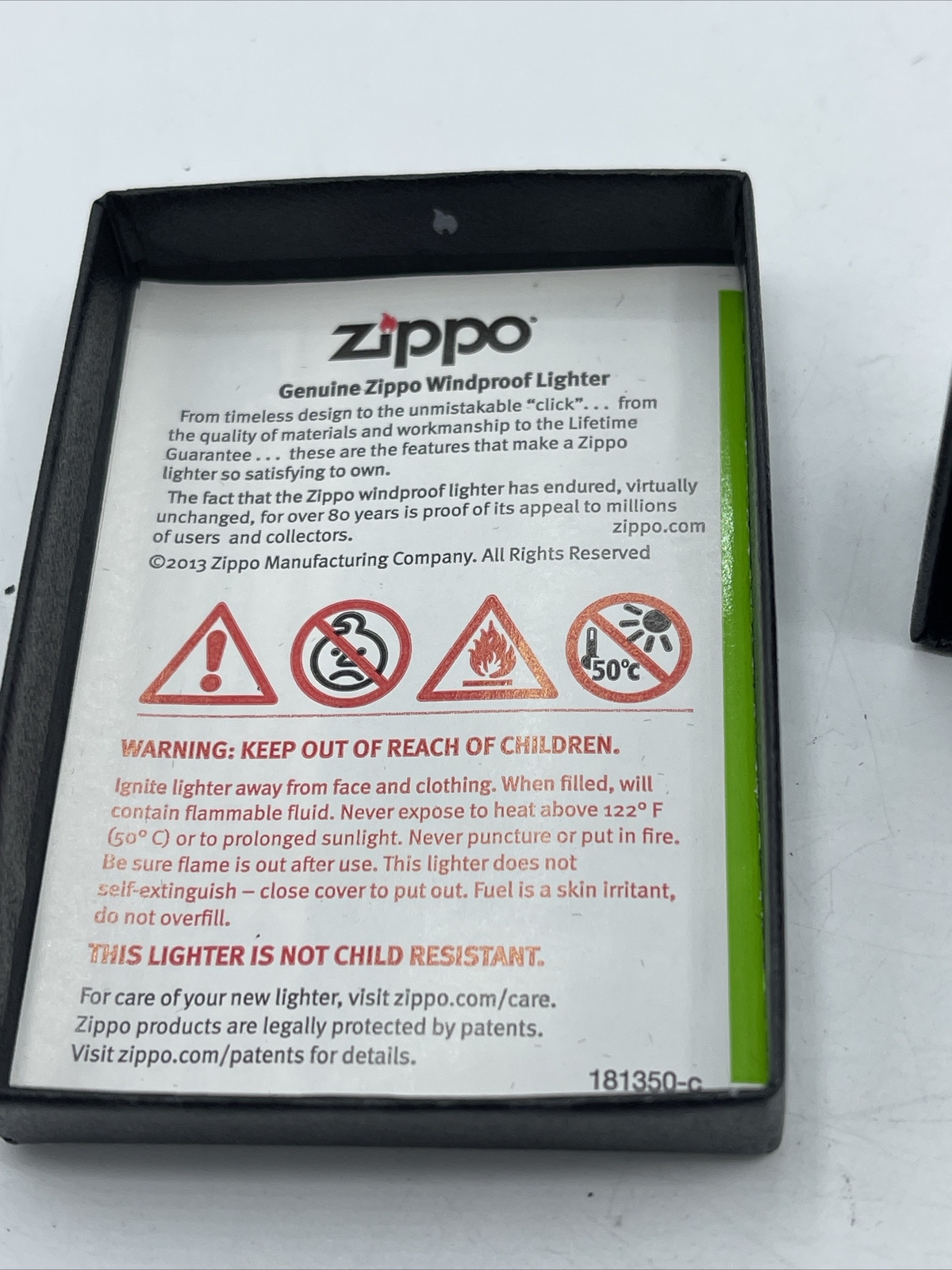 Zippo Black Ice Lighter w/ Zippo Logo Model 150ZL