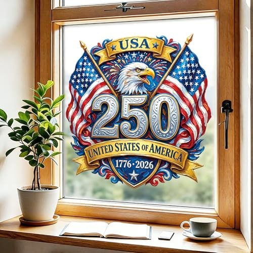 USA 250th Anniversary Window Clings 1776-2026 250th Anniversary Design 1