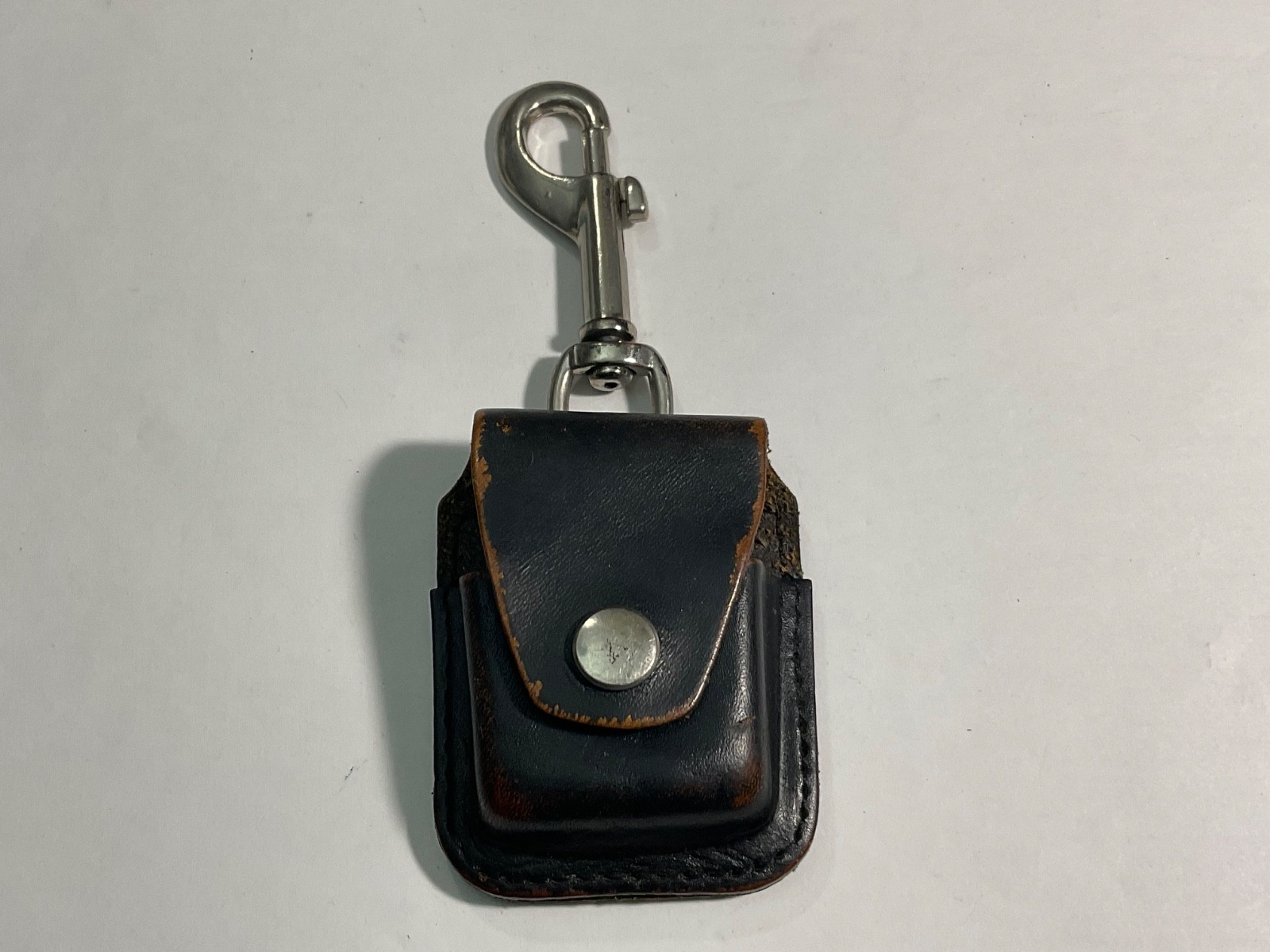 Biker Leather Zippo Case Pouch w/ Belt Snap & Clip ~ Vintage Made USA ~ HTF💥