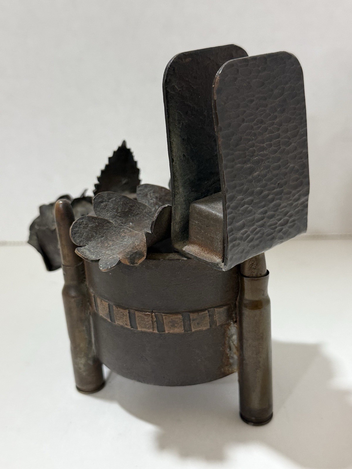 Military War Trench Art Artillery Ashtray Cigarette Holder Matches Exceptional