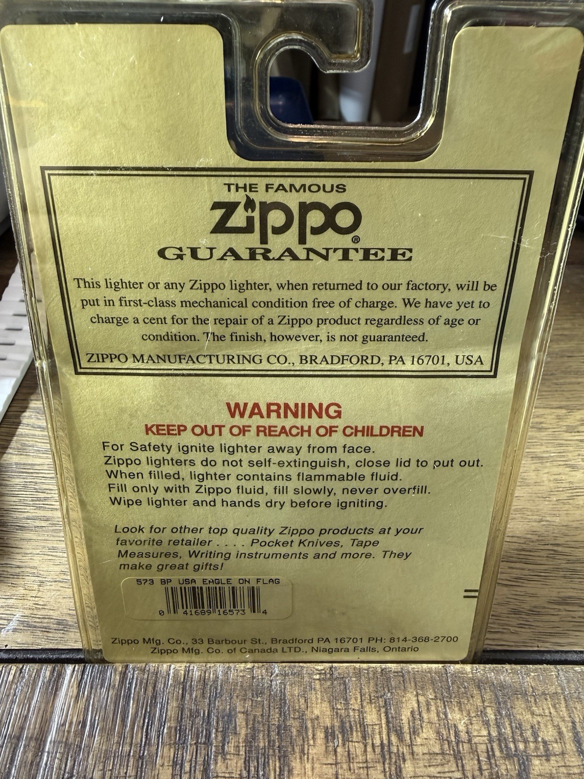 Zippo 2001 573 USA Eagle On Flag Lighter New Sealed In Plastic