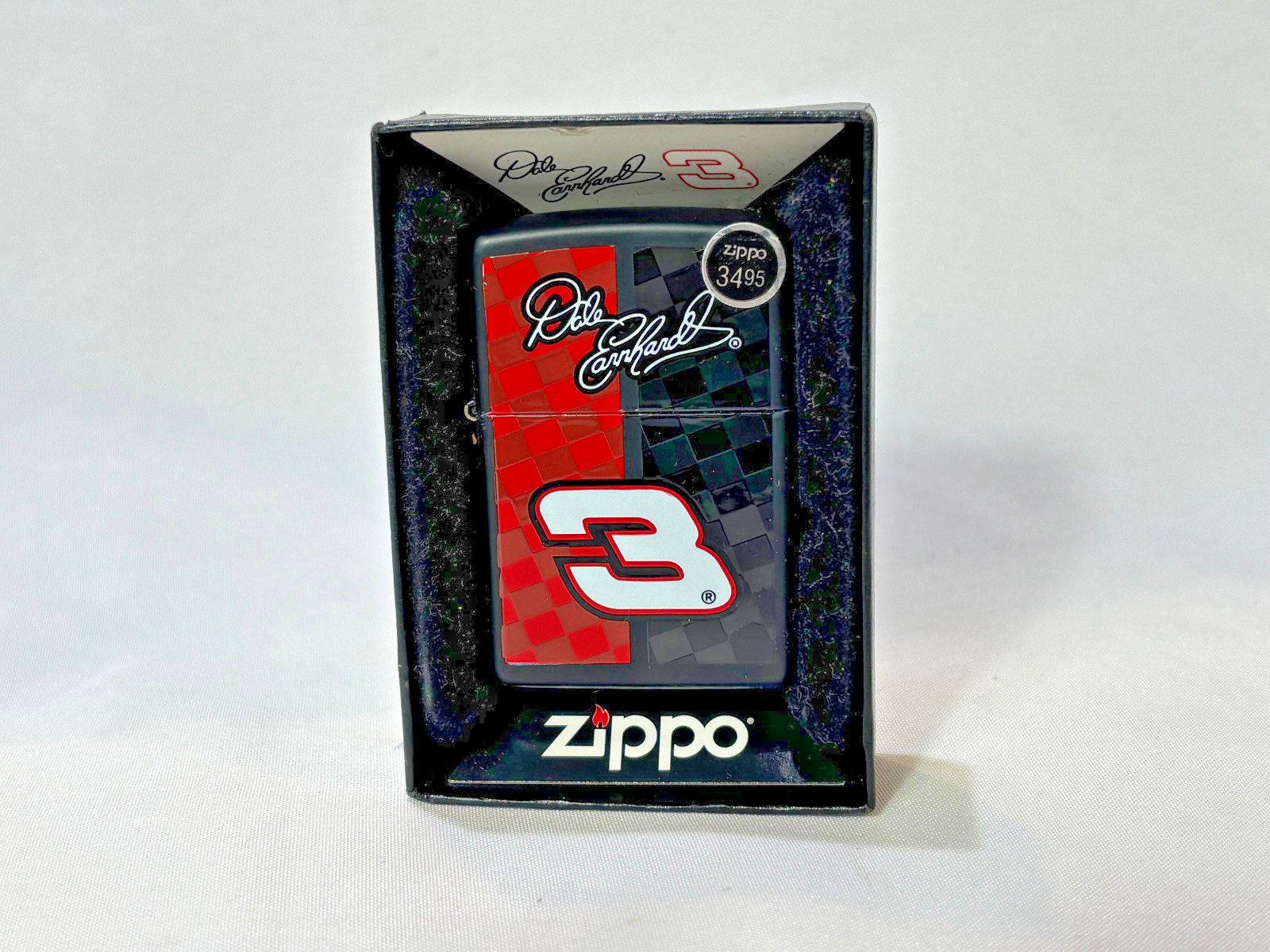 2010 ZIPPO Lighter DALE EARNHARDT #3 Red/Black Nascar Sticker Sealed Box No Lid