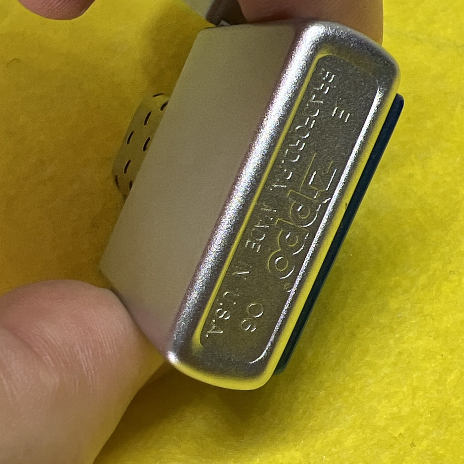 ZIPPO GOLD ANODIZED ALUMINUM blue emblem rare