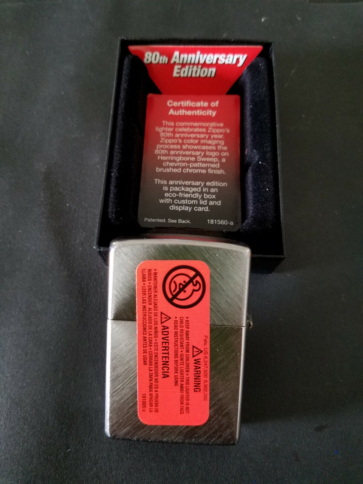 New 80th Anniversary Zippo Lighter In Original Decorator Box & Price Tag Sealed