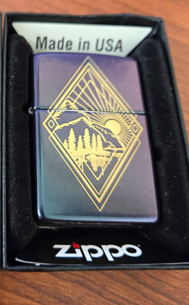 ZIPPO 2022 GEOMETRIC OUTDOOR DESIGN IRIDESCENT FINISH LIGHTER