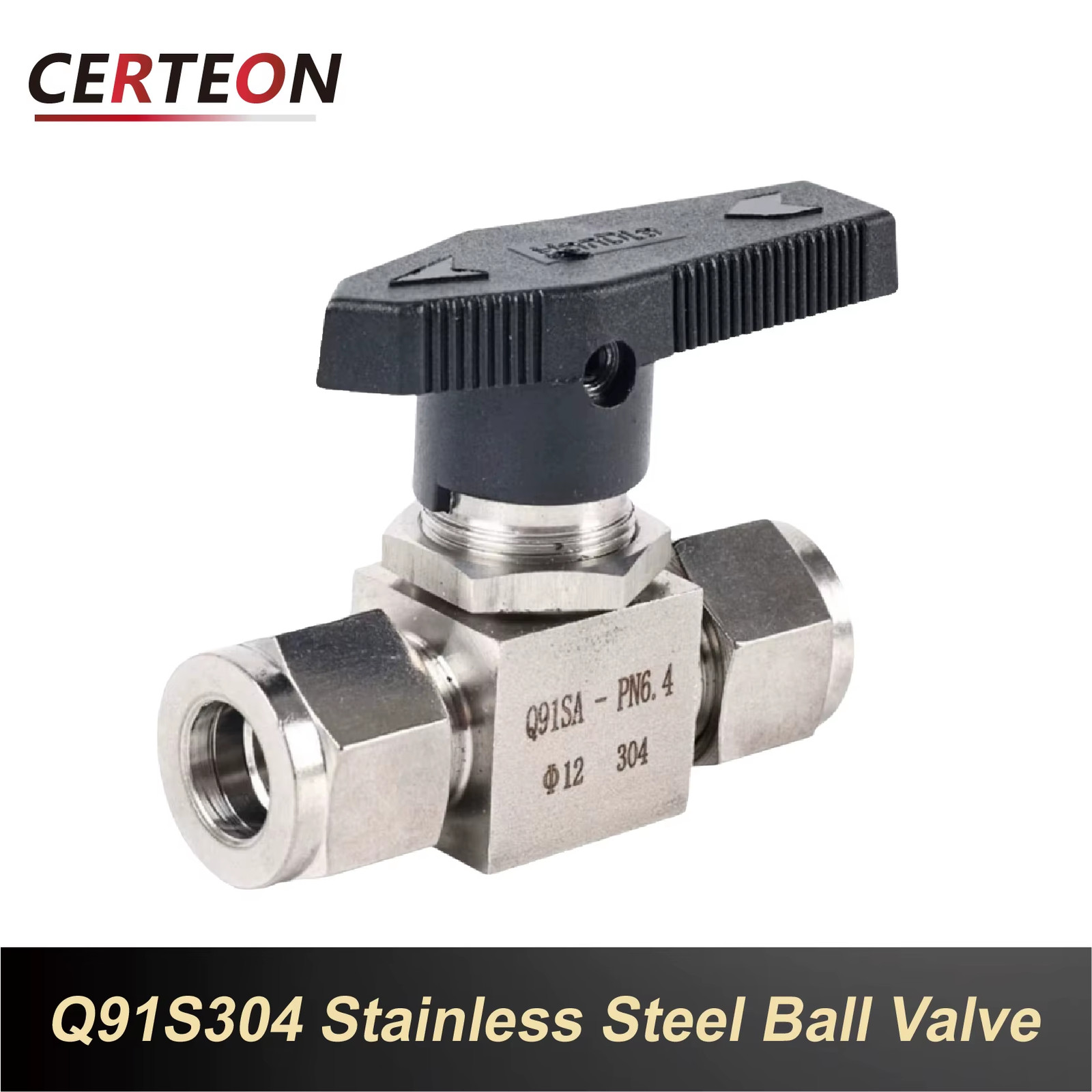Q91S-304 SS Ferrule Tube Ball Valve ‑ Instrumentation Compression Valve 304/316