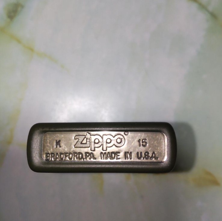 Zippo oil Lighter 【D−DAY】 Front Processing Khaki Made in 2015 Dark green New