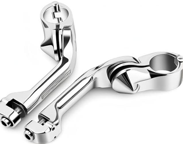 Motorcycle 1.25″ (1-1/4″)(32mm) Long Angled Highway Crash Bar Chrome#Clamps#2