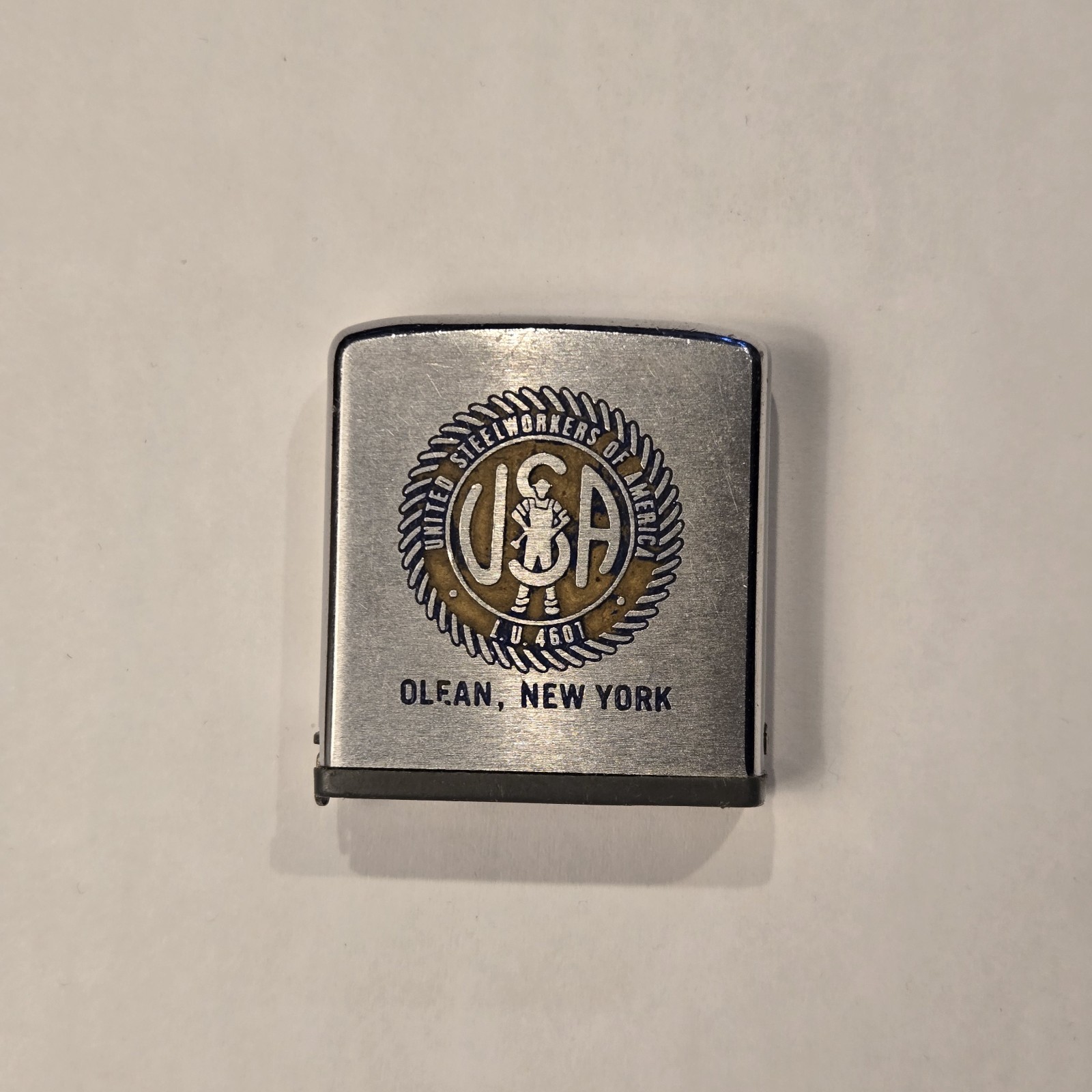 United Steelworkers of America Zippo Tape Measure, Olean NY- Vintage Advertising