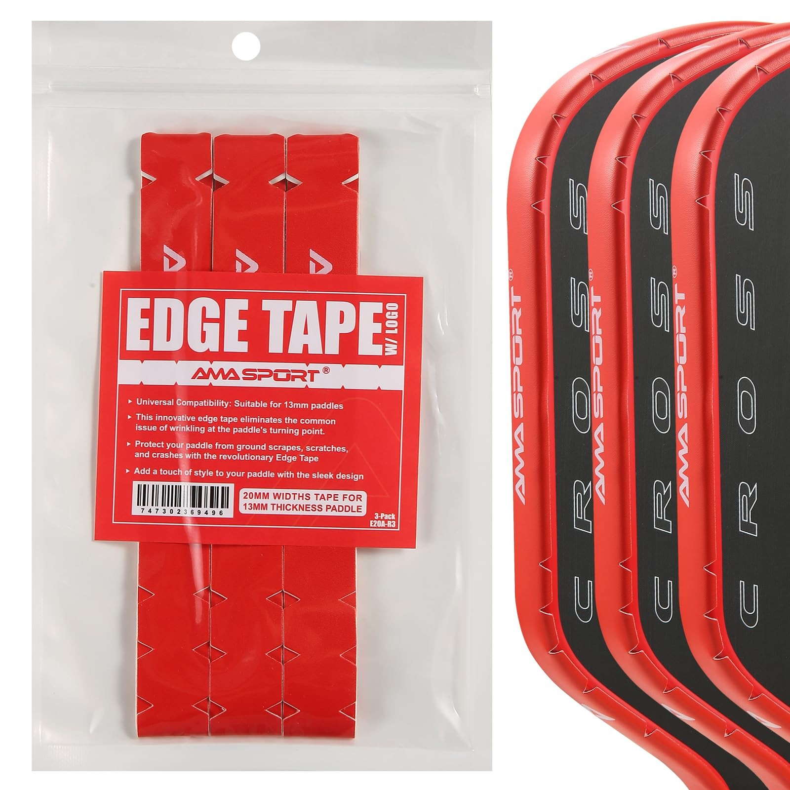 PICKLETECH Pickleball Paddle Edge Protection Tape Logo Head Guard Racket – 80 Ch
