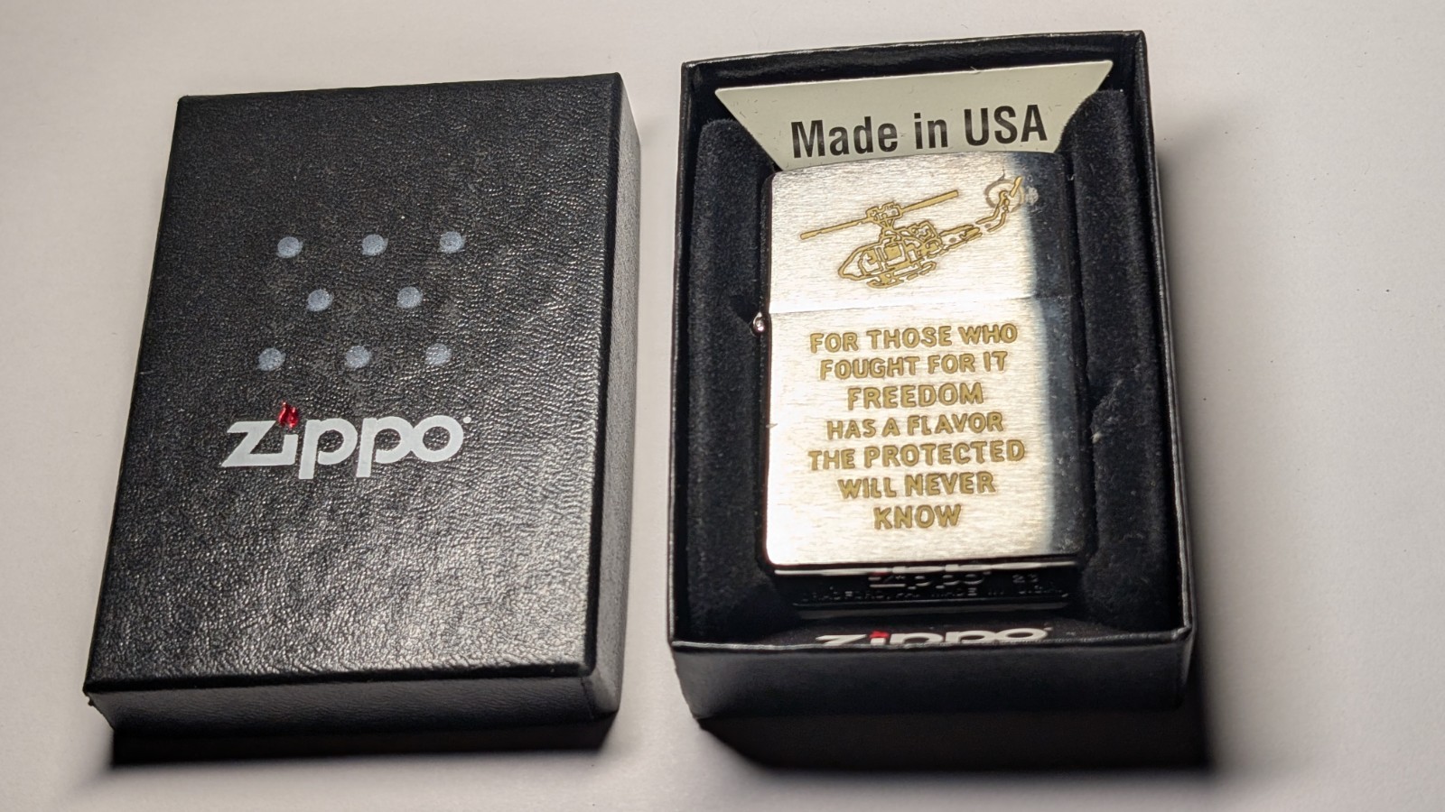 Zippo Lighter Vietnam War Trench Art Design Freedom Has A Flavor 2023