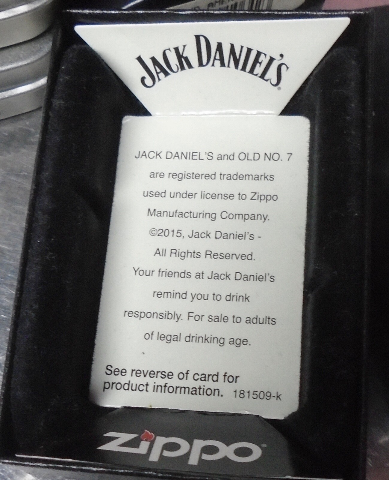Zippo 28842 Jack Daniel’s Old No. 7 Brushed Chrome licensed June 2015