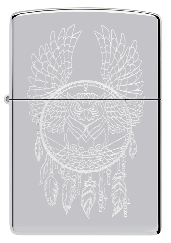 Zippo Dreamcatcher Design High Polish Chrome Windproof Pocket Lighter, 250-11…