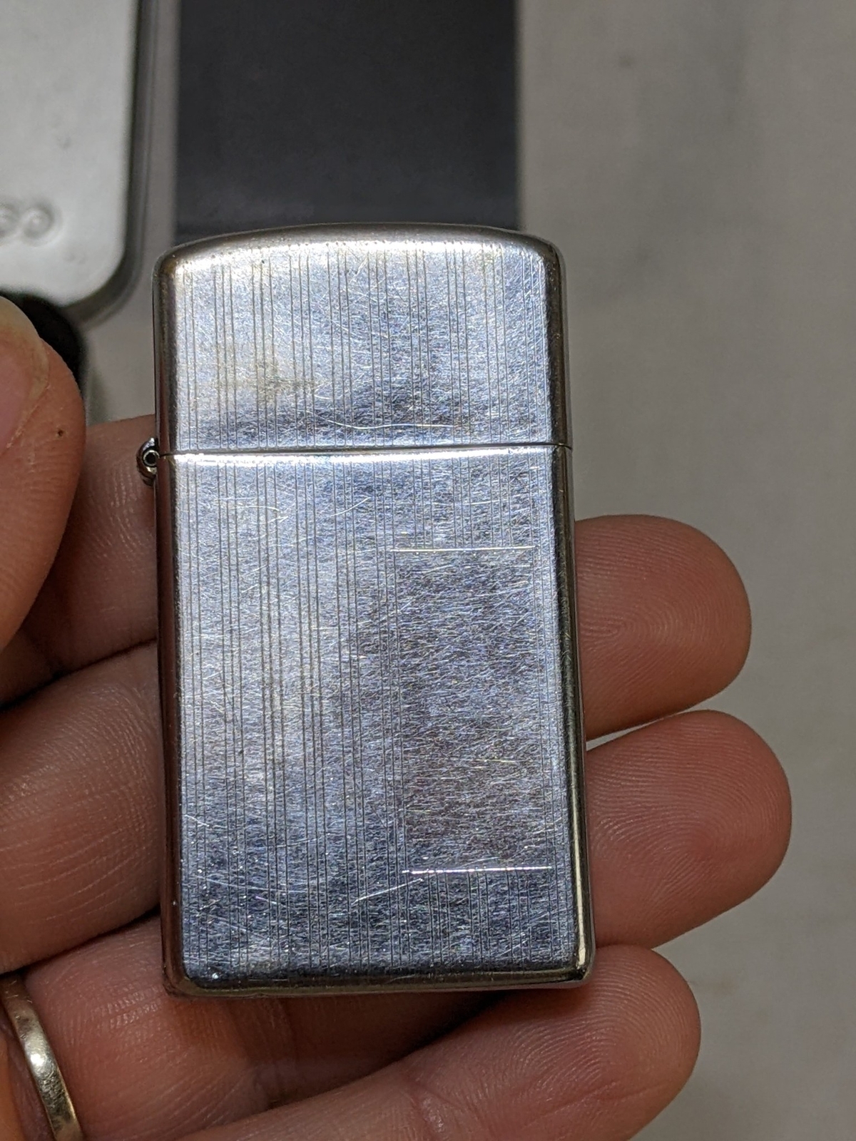 Zippo Lighter MARLBORO RED ROOF 2 Sides Black Matte 1996 No Burner, Slim III II