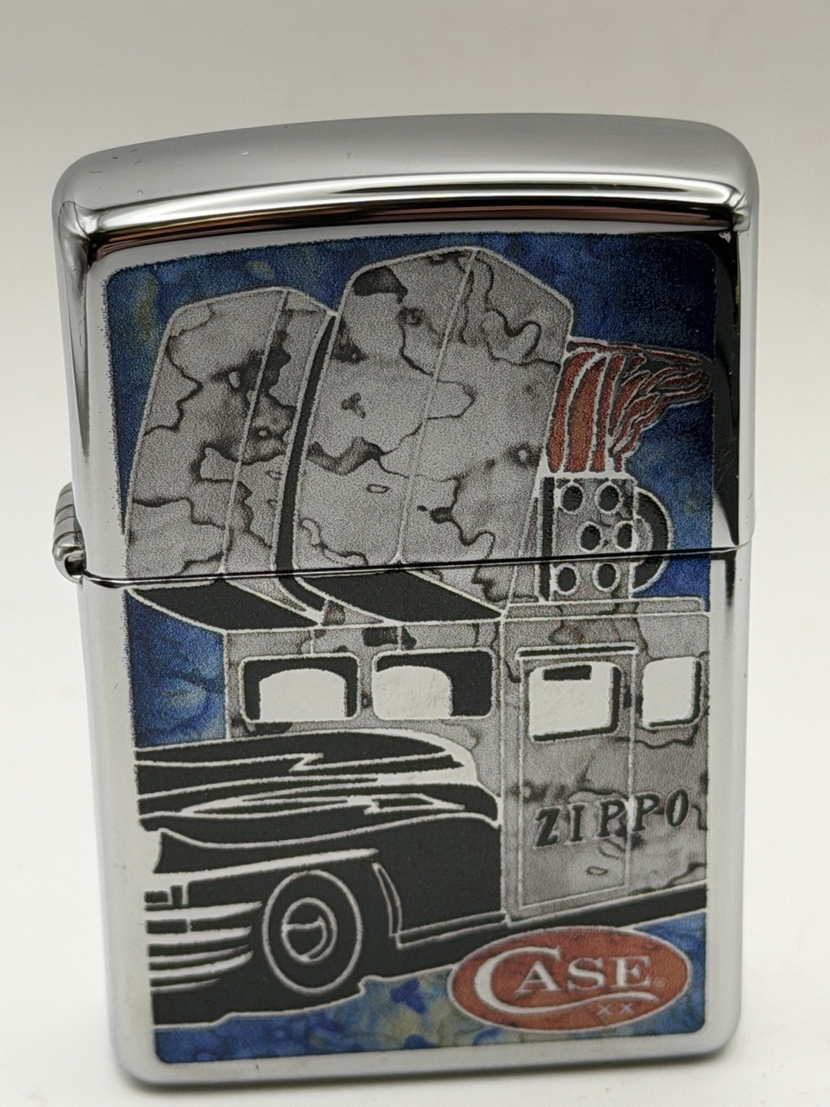 2026 Case XX Cutlery Zippo Car Design High Polish Chrome Zippo Lighter New