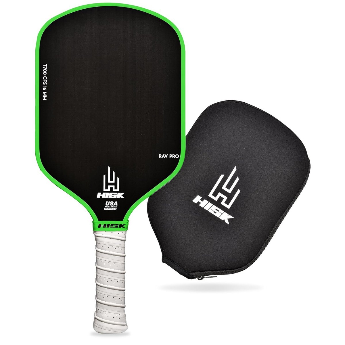 HISK RAV PRO Pickleball Paddle 16mm USAPA Approved Non Slip Grip