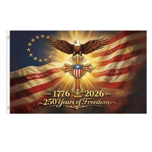 250th USA Flag Patriotic Flag – 3×5 Ft – Double Sided – 250th Anniversary