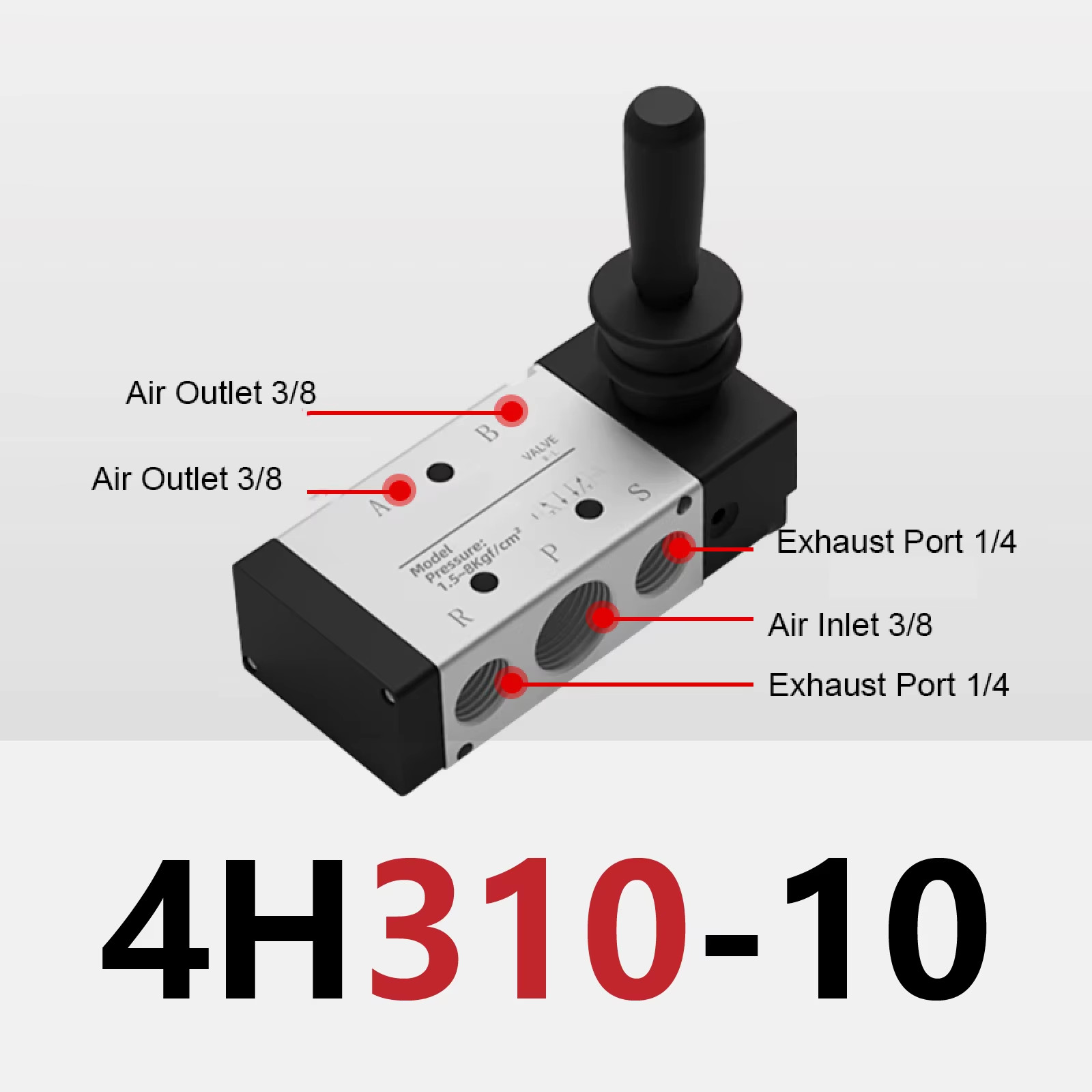 4H210-08/4R210-08 Pneumatic Manual Directional Control Valve Hand Lever Air Swit