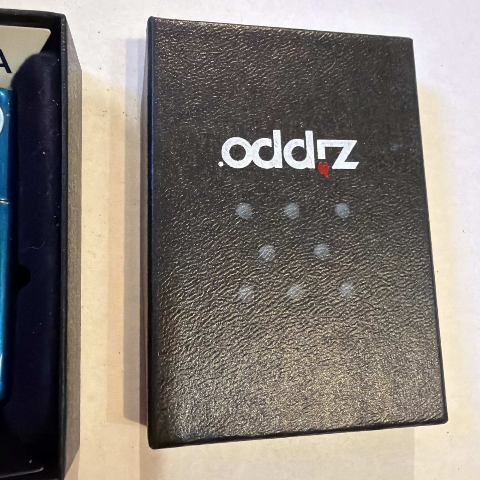 Vintage 2010 Zippo Rainbow Blue Metallic Zippo Lighter NEW
