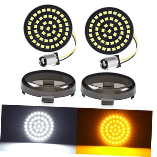 New 1157 LED Motorcycle Front Turn Signals Bulbs 2 Inch Bullet Lights with