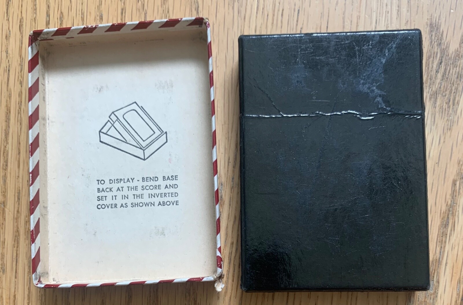 VINTAGE ZIPPO CANDY STRIPE BOX ONLY HAS A TEAR D12