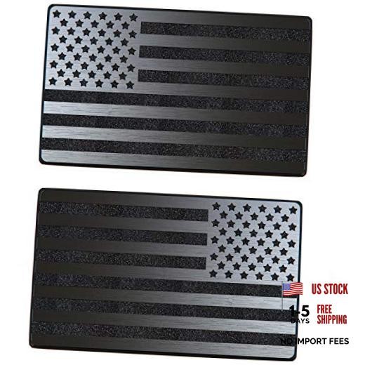 USA Flag Magnet Decals for Cars Trucks 2pcs Forward and Reverse 5″x3″ Black