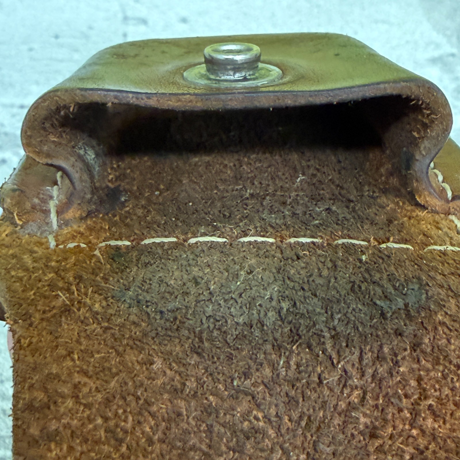 Vintage Zippo Brown Leather Belt Pouch Holder Case Snap Closure USA