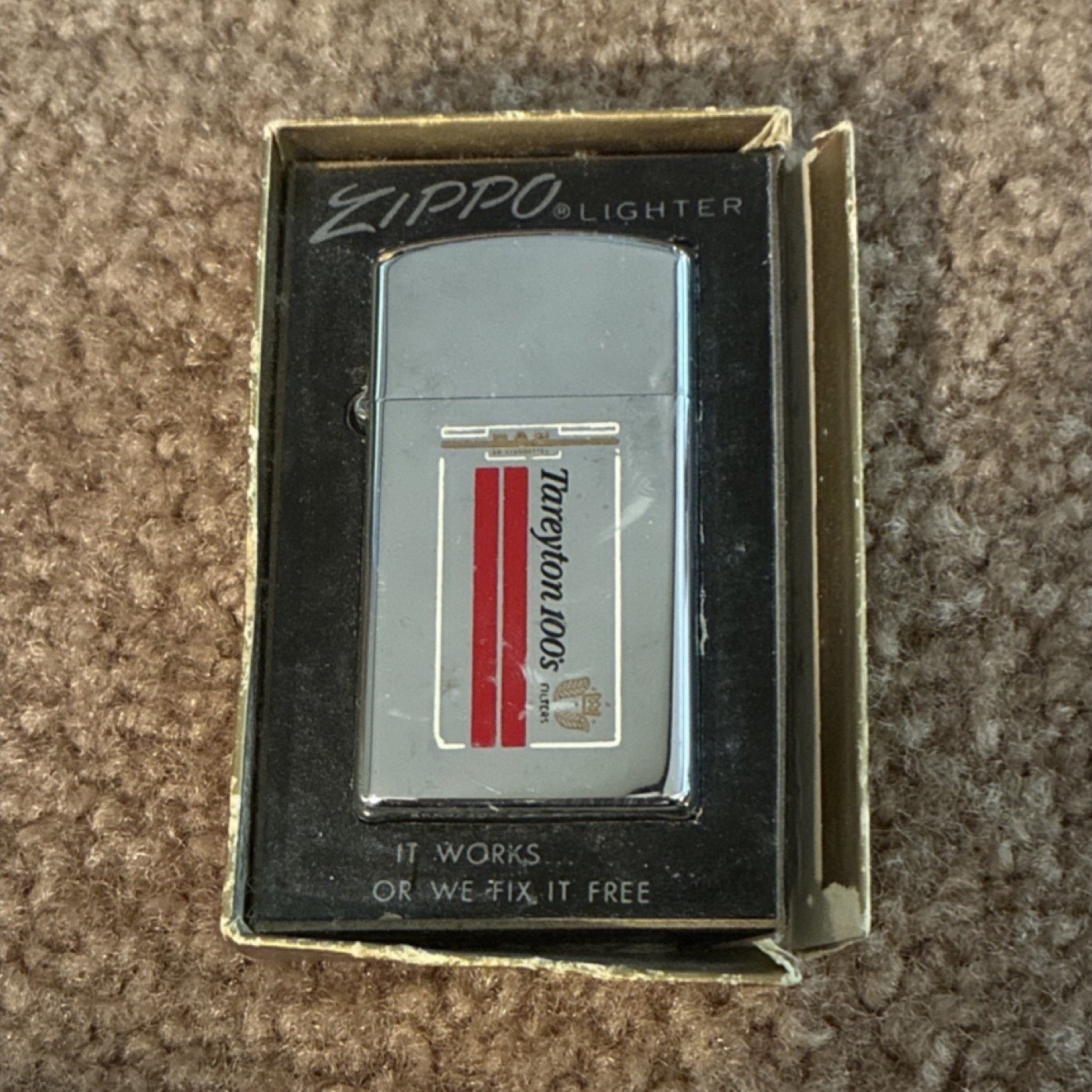 Zippo Lighter w/ Box Marlboro Tareyton 100s The National Observer Graphics