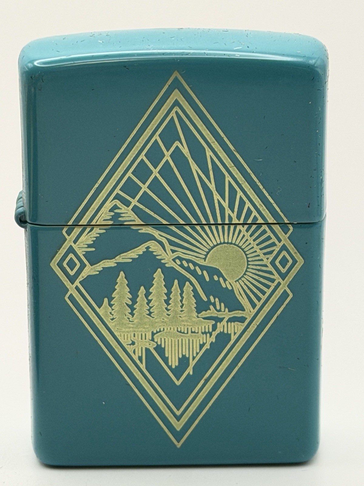 2022 Outdoor Design Mountain Lake Teal Matte Zippo Lighter NEW 48473