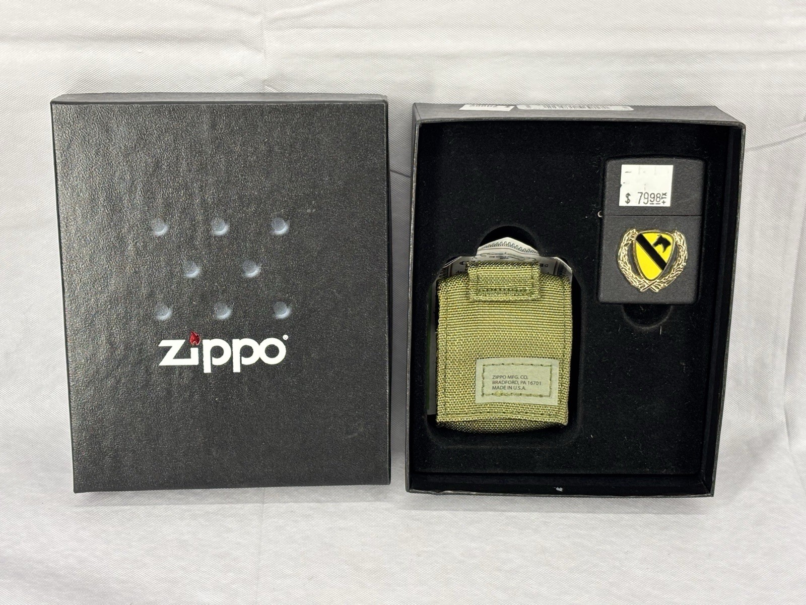 Zippo US Army 1st Cavalry Division First Cav Horse Shield Lighter NEW Box Pouch