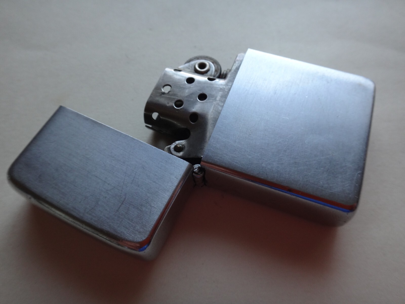 Vintage Circa 1958-59 Brushed Chrome Zippo Lighter PAT. 2517191 PAT. PEND.