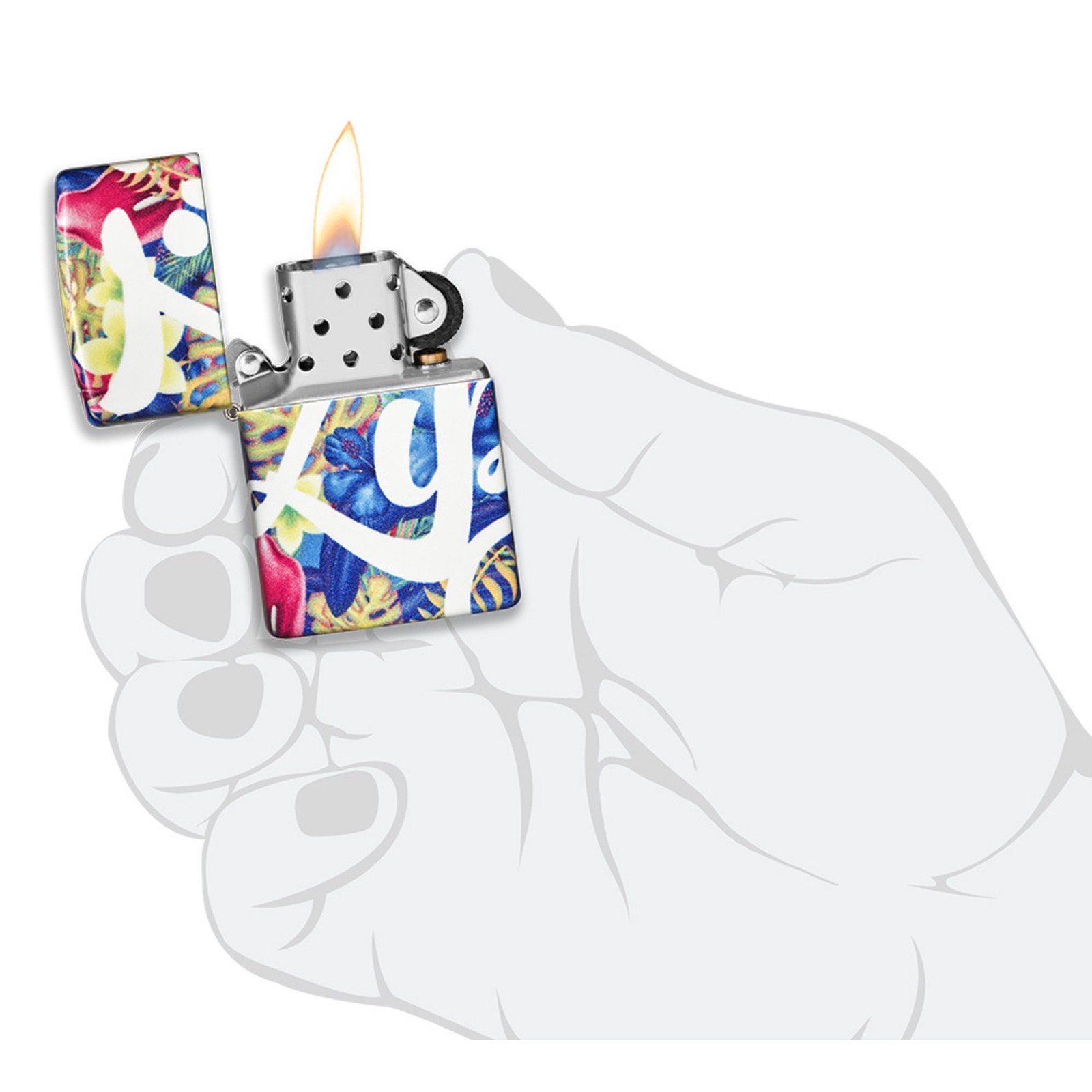 Zippo 49436 Colorful Floral Design Windproof Pocket Lighter New