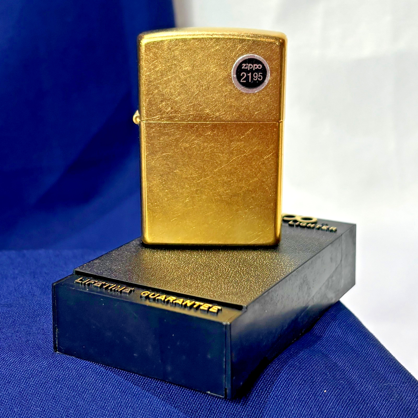 2008 Zippo Lighter Antique Brass Sticker Sealed In Case