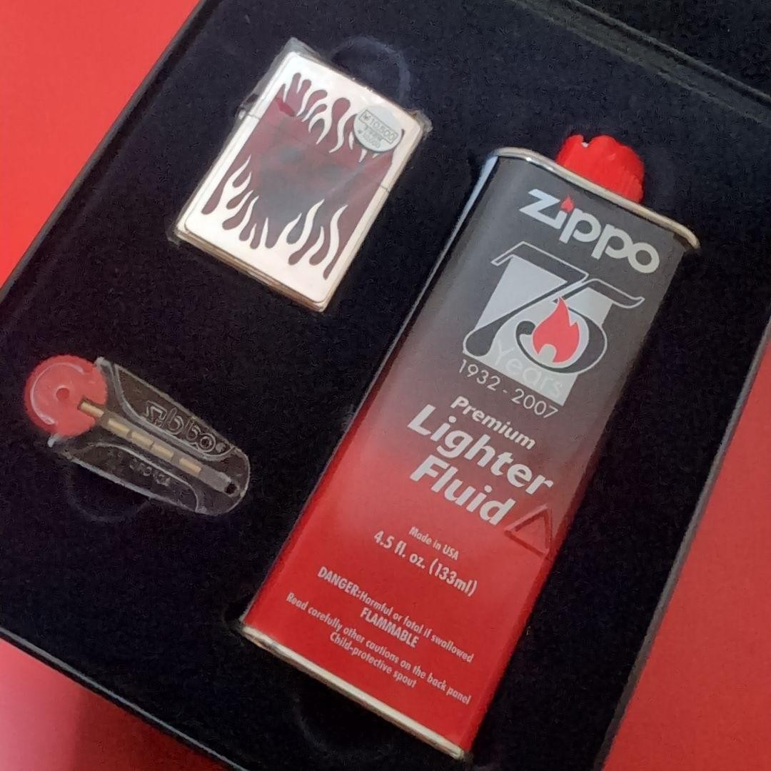 Zippo 75th Anniversary Lighter Set Fuel 4.5oz 133ml American Classic Unused F/S
